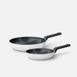 Serpenyő készlet Meda 5.0 Economy, ø 20 cm + ø 26 cm, 2 db - Tapadásmentes kerámia bevonatú serpenyők, krémszínű
