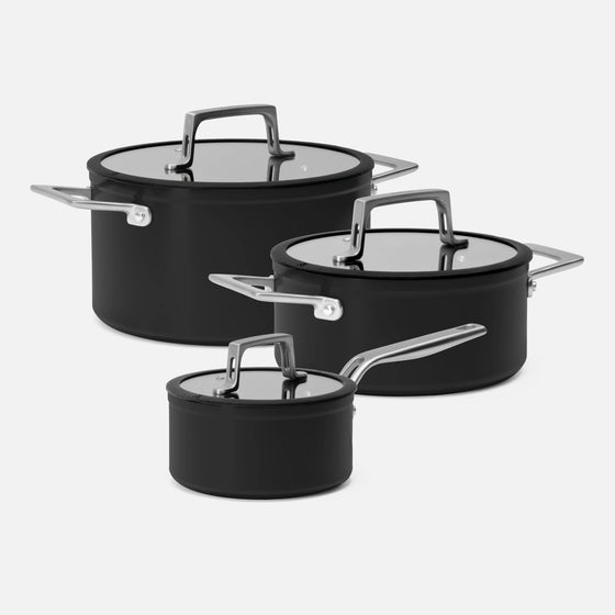 Edénykészlet Meda 4.0, 6 db - Edények tapadásmentes kerámia bevonattal, fekete