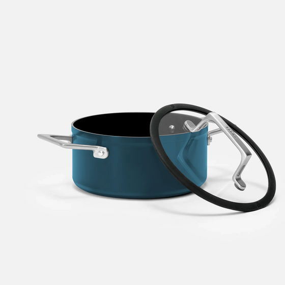 Fazék Meda 4.0, ø 20 cm (2,4 l) - Tapadásmentes fazék kerámia bevonattal fedővel, kék