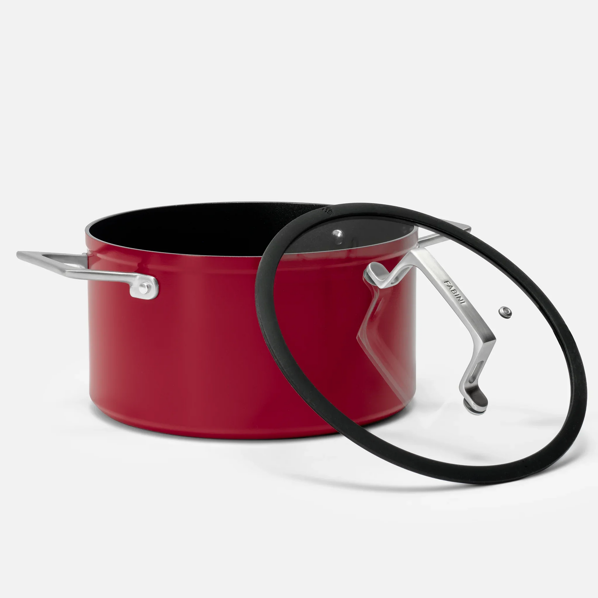 Fazék Meda 4.0, ø 24 cm (5,5 l) - Tapadásmentes fazék kerámia bevonattal fedővel, bordó