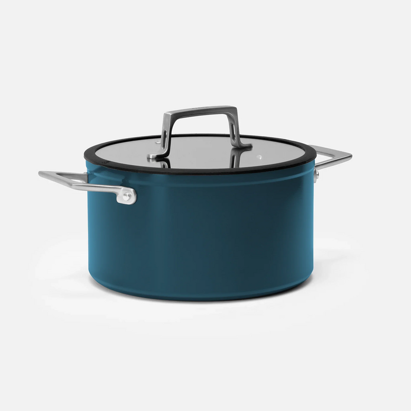 Fazék Meda 4.0, ø 24 cm (5,5 l) - Tapadásmentes fazék kerámia bevonattal fedővel, kék