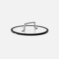 Fedő Meda 4.0, Ø 24 cm - Üvegfedő szilikon peremmel, fekete
