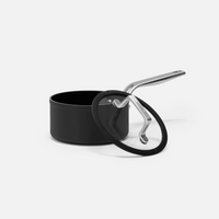Nyeles lábas Meda 4.0, ø 16 cm (1,3 l) - Tapadásmentes nyeles lábas kerámia bevonattal fedővel, fekete