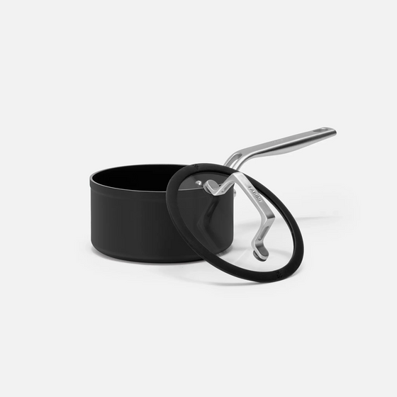Nyeles lábas Meda 4.0, ø 16 cm (1,3 l) - Tapadásmentes nyeles lábas kerámia bevonattal fedővel, fekete