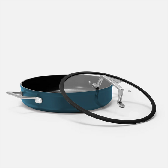 Tegame serpenyő Meda 4.0, ø 28 cm - Tapadásmentes serpenyő kerámia bevonattal fedővel, kék