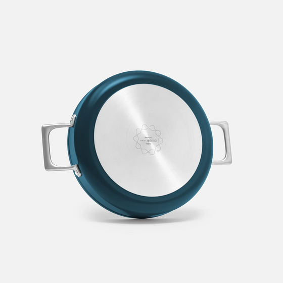 Tegame serpenyő Meda 4.0, ø 28 cm - Tapadásmentes serpenyő kerámia bevonattal fedővel, kék