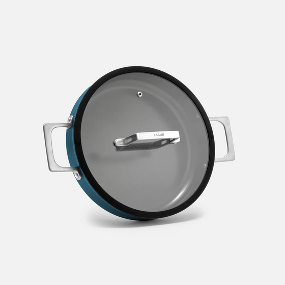 Tegame serpenyő Meda 4.0, ø 28 cm - Tapadásmentes serpenyő kerámia bevonattal fedővel, kék