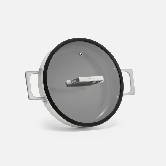 Tegame serpenyő Meda 4.0, ø 28 cm - Tapadásmentes serpenyő kerámia bevonattal fedővel, szürke