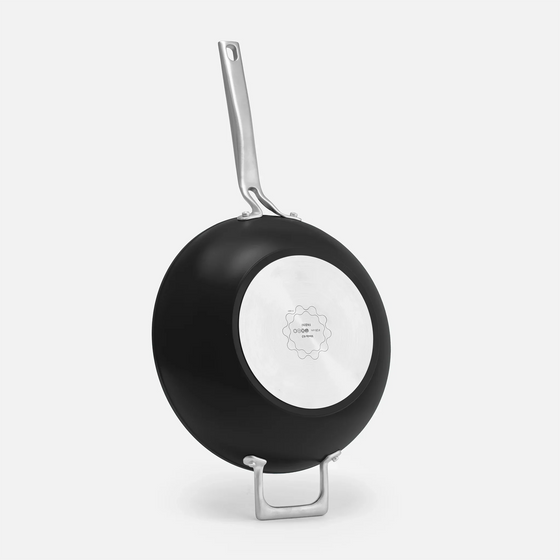 Wok serpenyő Meda 4.0, ø 28 cm - Tapadásmentes serpenyő kerámia bevonattal fedővel, fekete