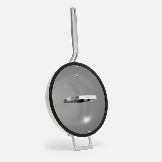 Wok serpenyő Meda 4.0, ø 28 cm - Tapadásmentes serpenyő kerámia bevonattal fedővel, szürke