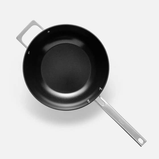 Wok serpenyő Meda 4.0, ø 28 cm - Tapadásmentes serpenyő kerámia bevonattal fedővel, szürke