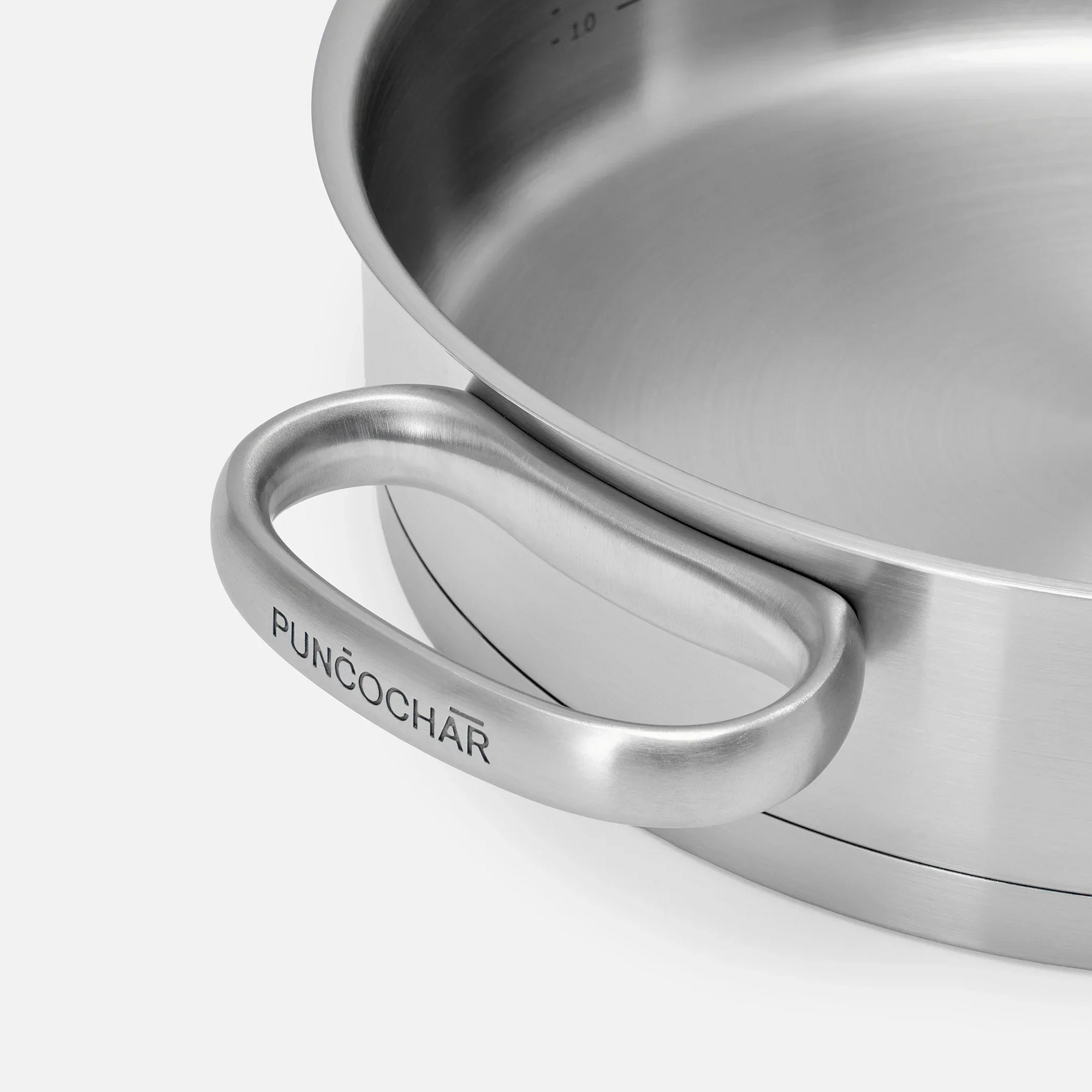 Tálaló tegame serpenyő FABINI & Punčochář, ø 28 cm (3,5 l) - Szegecs nélküli serpenyő egyrétegű rozsdamentes acélból, üvegfedővel
