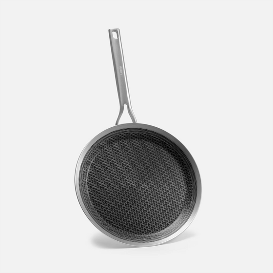 Palacsintasütő serpenyő, ø 28 cm - Szegecs nélküli, többrétegű rozsdamentes acél hibrid serpenyő kerámia bevonattal