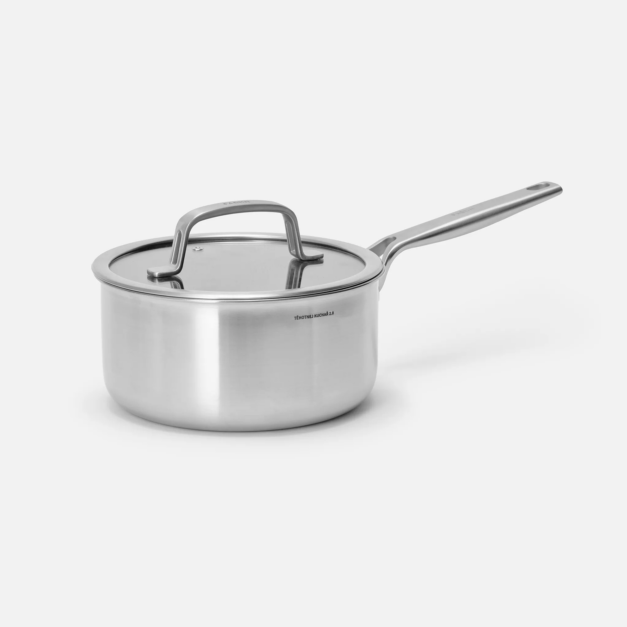 Nyeles lábas, ø 20 cm (3 l) - Szegecs nélküli, többrétegű rozsdamentes acél hibrid nyeles lábas kerámia bevonattal, fedővel