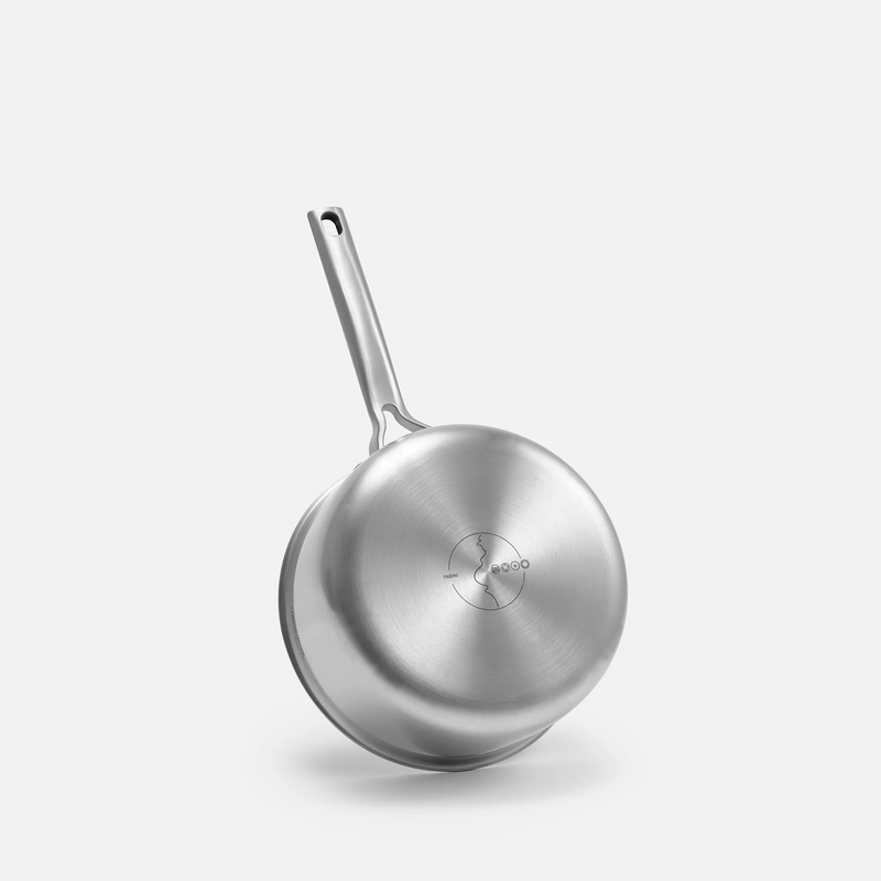 Nyeles lábas, ø 20 cm (3 l) - Szegecs nélküli, többrétegű rozsdamentes acél hibrid nyeles lábas kerámia bevonattal, fedővel