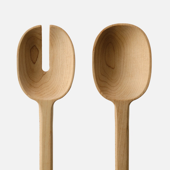 Arba saláta tálaló - Juharfából készült fa szett