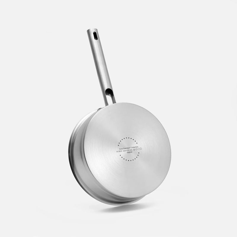 Mély serpenyő Core Standard, ø 24 cm (2,5 l) - Egyrétegű mély rozsdamentes acél serpenyő, fedővel