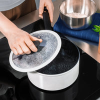 Nyeles lábas Meda 5.0 Economy, ø 16 cm (1,2 l) - Tapadásmentes kerámia bevonatú nyeles lábas fedővel, fekete