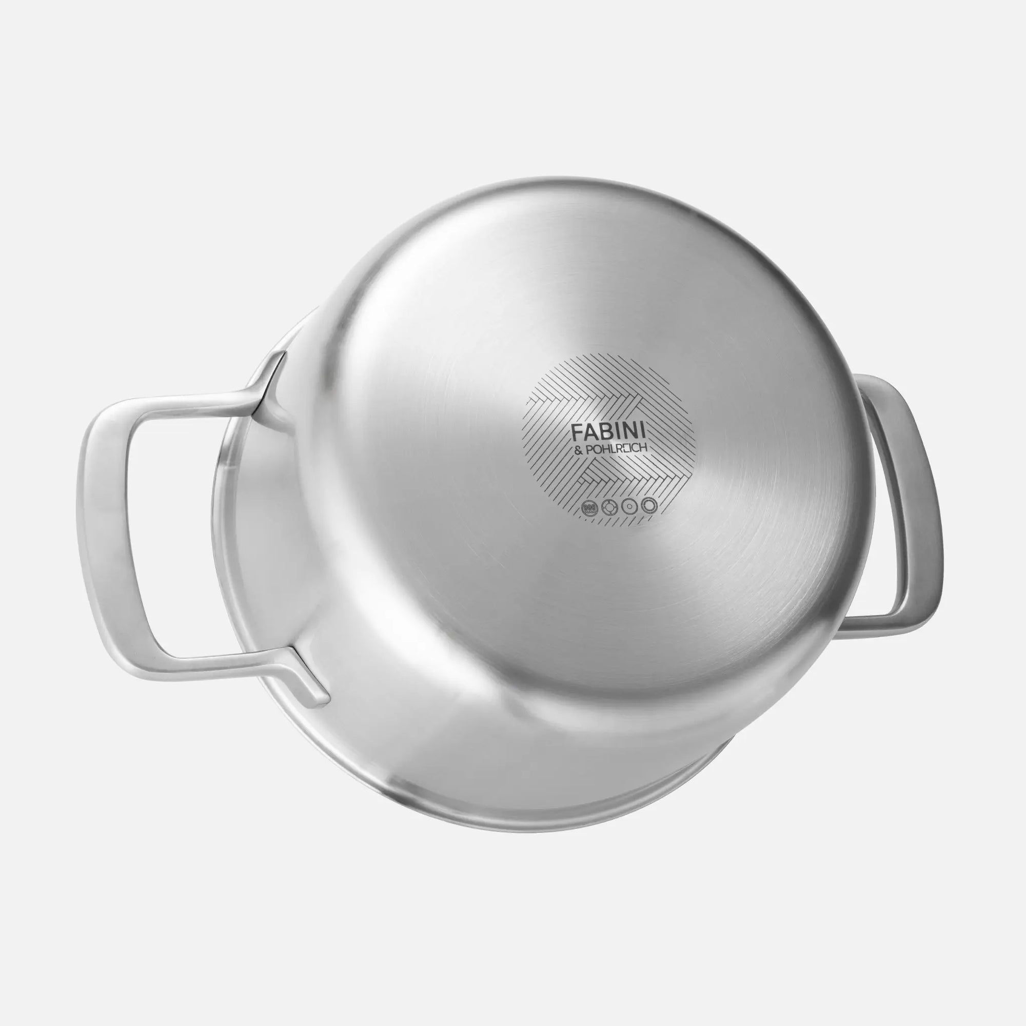 Lábas FABINI & Pohlreich, ø 20 cm (3 l) - Szegecs nélküli lábas ötrétegű rozsdamentes acélból, fedővel