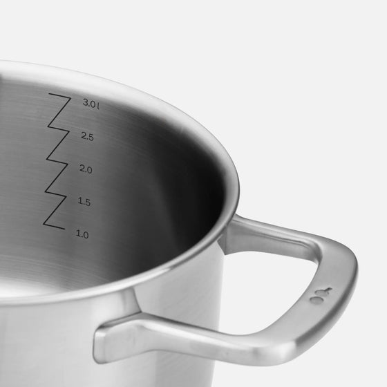 Lábas FABINI & Pohlreich ø 20 cm (3 l) - Szegecs nélküli lábas ötrétegű rozsdamentes acélból, fedővel