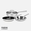 Serpenyő készlet FABINI & Pohlreich, ø 24 cm + ø 26 cm, 4 db - Szegecs nélküli serpenyő készlet ötrétegű rozsdamentes acélból