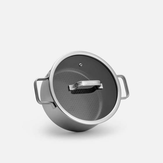 Lábas Hibrid, ø 24 cm (4 l) - Szegecs nélküli, többrétegű rozsdamentes acél lábas hibrid kerámia felülettel, fedővel