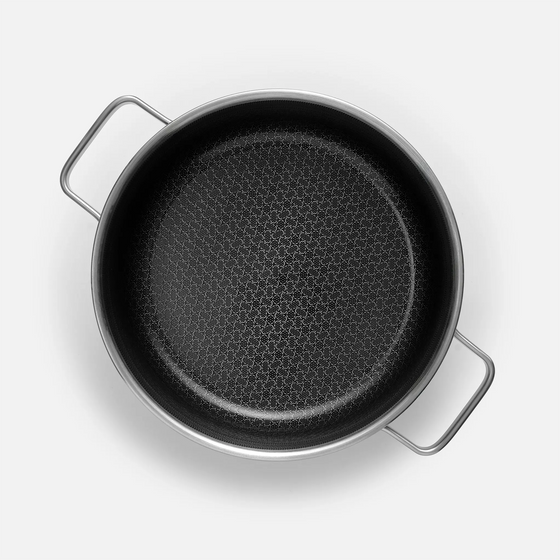 Lábas Hibrid, ø 24 cm (4 l) - Szegecs nélküli, többrétegű rozsdamentes acél lábas hibrid kerámia felülettel, fedővel