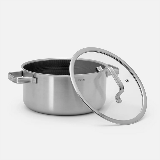 Lábas Hibrid, ø 24 cm (4 l) - Szegecs nélküli, többrétegű rozsdamentes acél lábas hibrid kerámia felülettel, fedővel