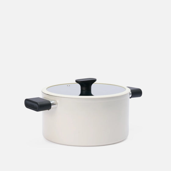 Lábas Meda 5.0 Economy, ø 24 cm (5,4 l) - Tapadásmentes kerámia bevonatú fazék fedővel, krémszínű