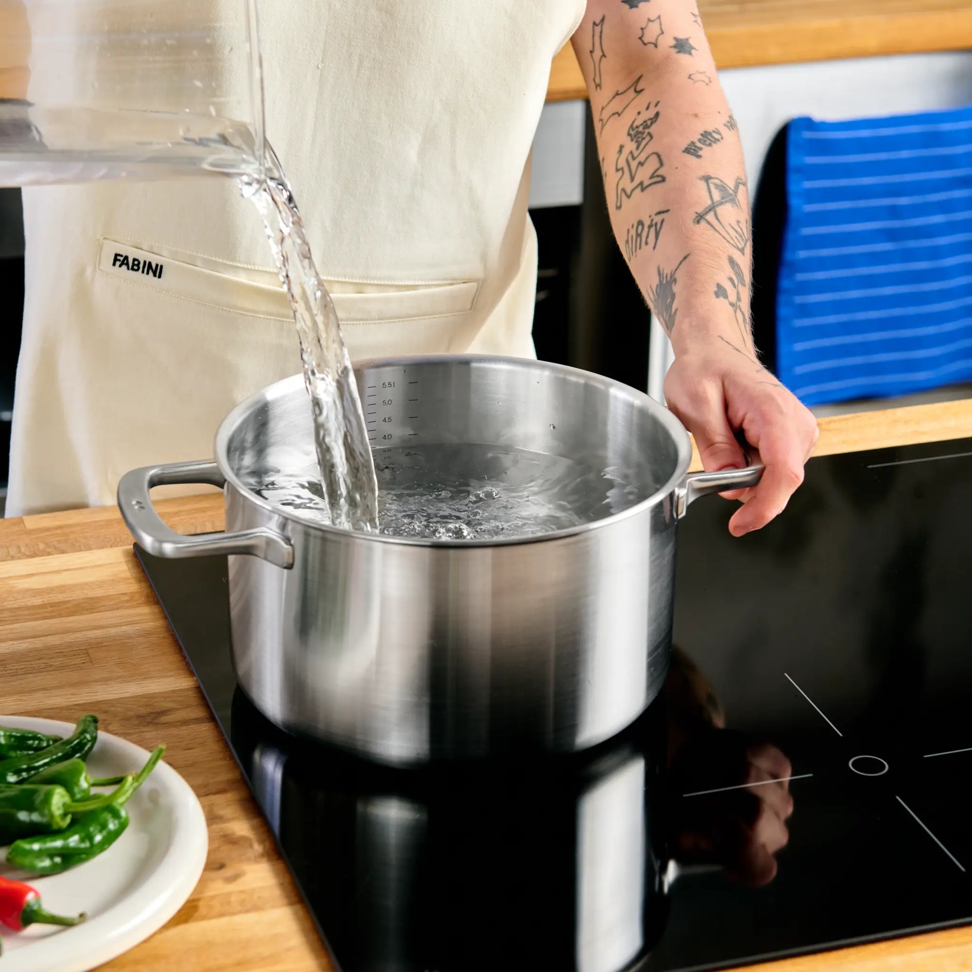 Lábas Lucca 3.0 Pro, ø 24 cm (5,5 l) - Szegecs nélküli, többrétegű rozsdamentes acél lábas fedővel