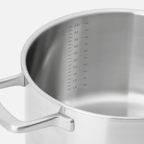 Lábas Lucca 3.0, ø 24 cm (5,5 l) - Szegecs nélküli, többrétegű rozsdamentes acél lábas fedővel