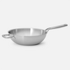 Szegecsmentes WOK serpenyő többrétegű rozsdamentes acélból, fedővel, Ø 30 cm