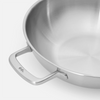 Szegecsmentes WOK serpenyő többrétegű rozsdamentes acélból, fedővel, Ø 30 cm