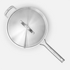 Szegecsmentes WOK serpenyő többrétegű rozsdamentes acélból, fedővel, Ø 30 cm