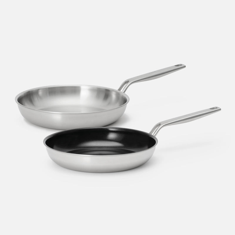 Serpenyő szett Lucca 4.0 Pro, ø 26 cm, 2 db - Rozsdamentes szegecs nélküli serpenyő + tapadásmentes, kerámia bevonatos szegecs nélküli serpenyő
