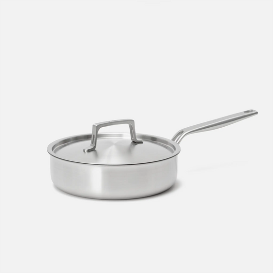 Mély serpenyő Lucca 4.0 Pro, ø 24 cm (2,5 l) - Szegecs nélküli mély serpenyő többrétegű rozsdamentes acélból, fedővel