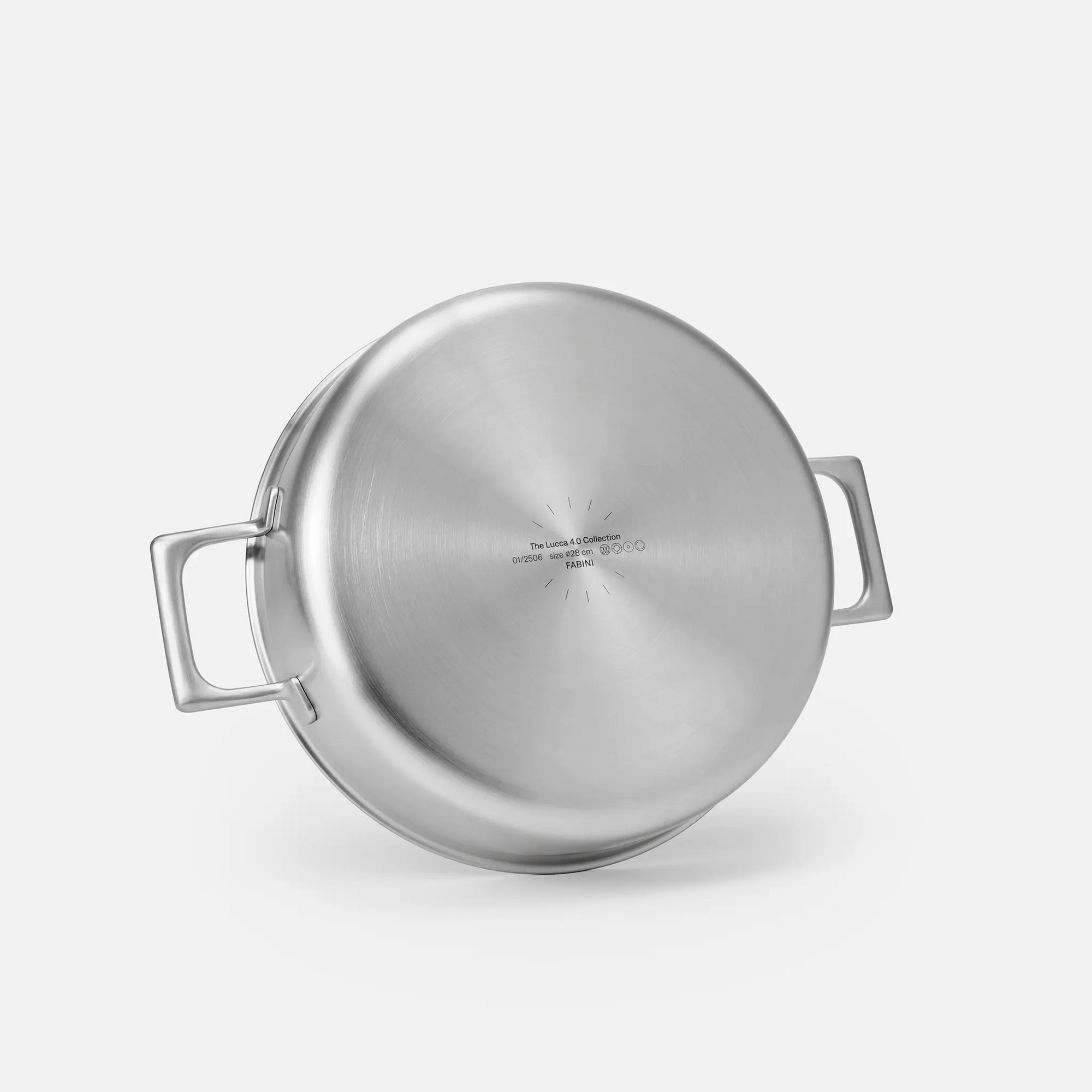 Tegame serpenyő Lucca 4.0 Pro, ø 28 cm (4 l) - Szegecs nélküli tegame serpenyő többrétegű rozsdamentes acélból, fedővel