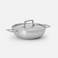 Kúpos tegame serpenyő Lucca 4.0 Pro, ø 28 cm (3,5 l) - Szegecs nélküli tegame serpenyő többrétegű rozsdamentes acélból, fedővel