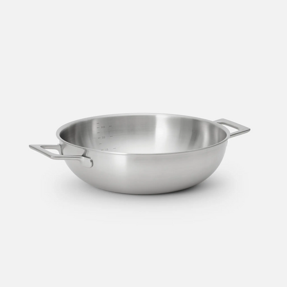 Kúpos tegame serpenyő Lucca 4.0 Pro, ø 28 cm (3,5 l) - Szegecs nélküli tegame serpenyő többrétegű rozsdamentes acélból, fedővel