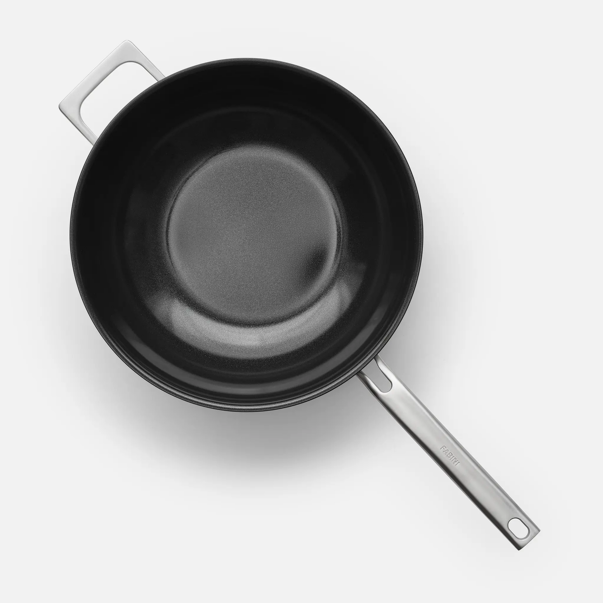 Wok serpenyő Lucca 4.0 Pro, ø 30 cm - Tapadásmentes, szegecs nélküli wok serpenyő többrétegű rozsdamentes acélból, fedővel
