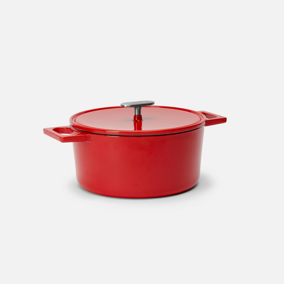 Lábas Mattia 3.0, ø 26 cm (5,5 l) - Zománcozott öntöttvas lábas fedővel, fényes piros