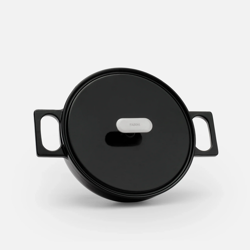 Tegame serpenyő Mattia 3.0, ø 26 cm  - Zománcozott öntöttvas serpenyő fedővel, fényes fekete