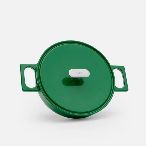 Tegame serpenyő Mattia 3.0, ø 26 cm  - Zománcozott öntöttvas serpenyő fedővel, fényes zöld