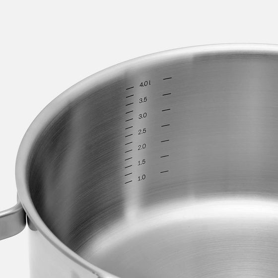 Lábas Lucca 4.0 Standard, ø 24 cm (4 l) - Szegecs nélküli, többrétegű rozsdamentes acél lábas, fedővel