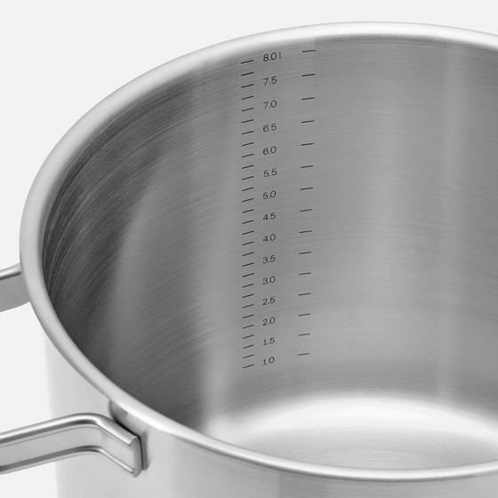 Lábas Lucca 4.0 Standard, ø 24 cm (8 l) - Szegecs nélküli, többrétegű rozsdamentes acél lábas, fedővel