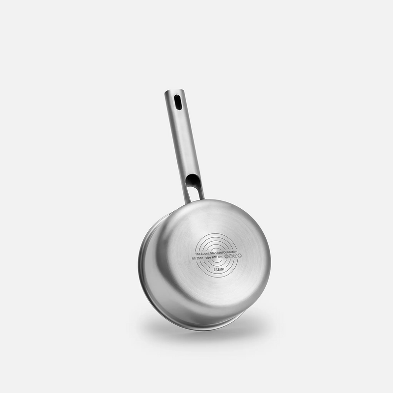 Nyeles lábas Lucca 4.0 Standard, ø 16 cm (1,2 l) - Szegecs nélküli, többrétegű rozsdamentes acél nyeles lábas, fedővel