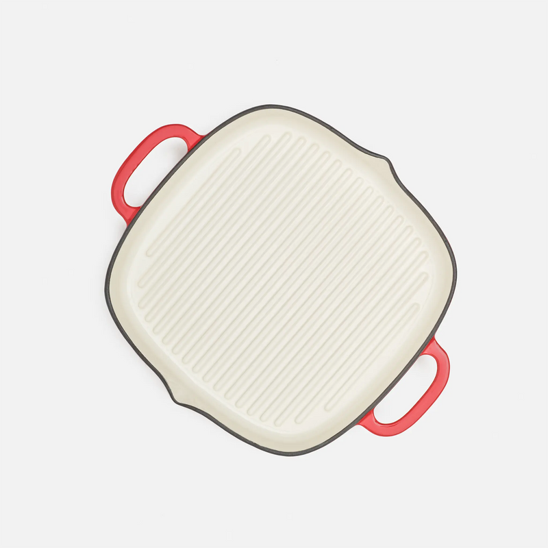 Grillserpenyő Mattia 2.0, ø 28 cm - Zománcozott öntöttvas grillserpenyő fedő nélkül, piros