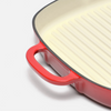 Zománcozott öntöttvas grillserpenyő Ø 28 cm, piros