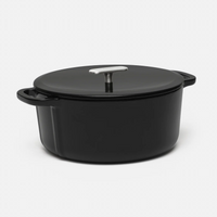 Zománcozott öntöttvas lábas fedővel Ø 26 cm (6 l), fekete