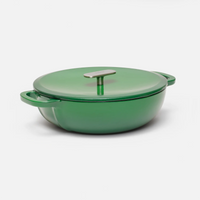 Zománcozott öntöttvas tegame serpenyő fedővel Ø 26 cm (3,5 l), zöld